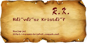 Révész Kristóf névjegykártya